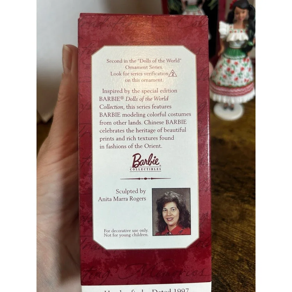Vintage 1990s Hallmark Barbie Dolls of the World Ornaments Set of 4 Holiday Tree